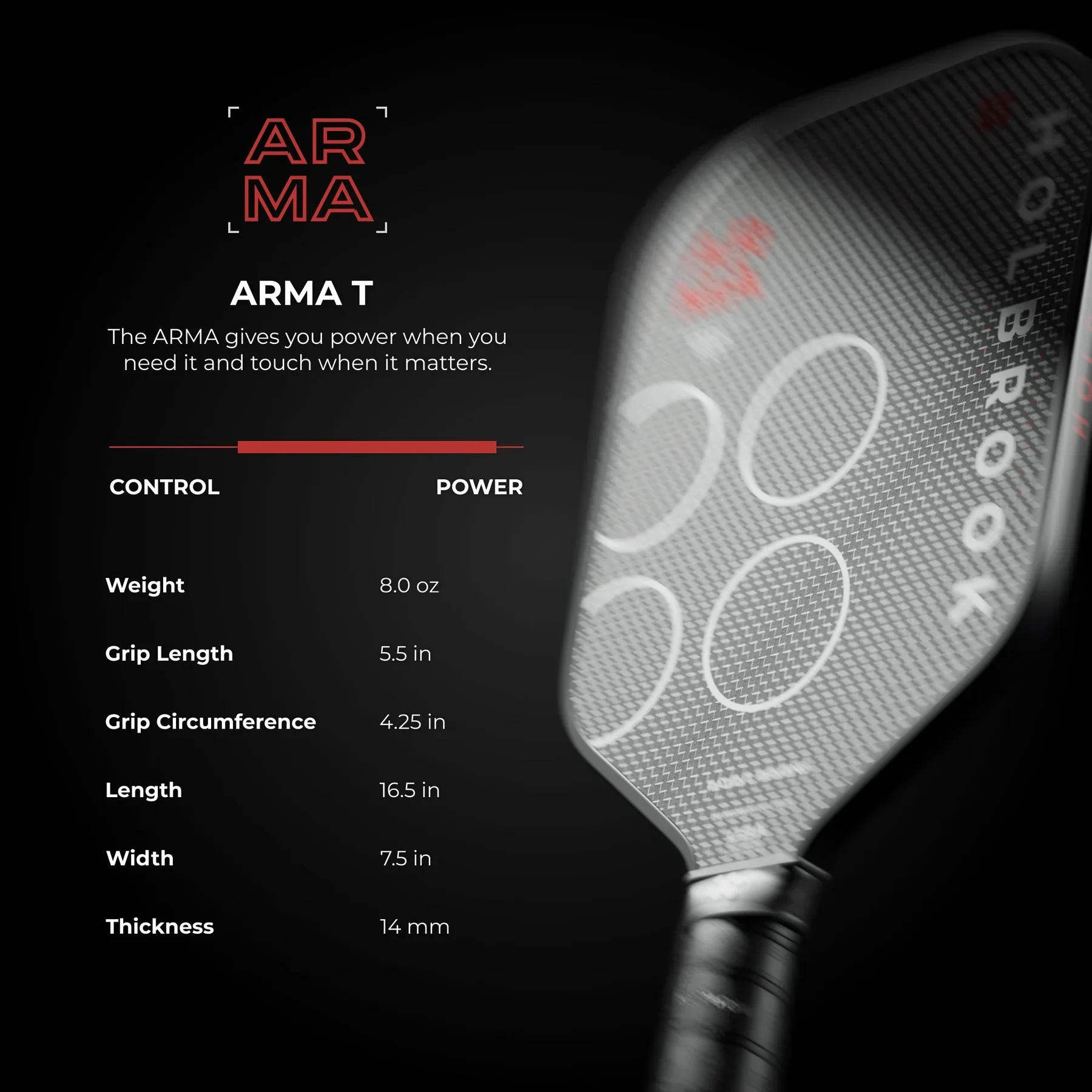 Holbrook Arma T Metallic 14mm Pickleball Paddle - Image 4