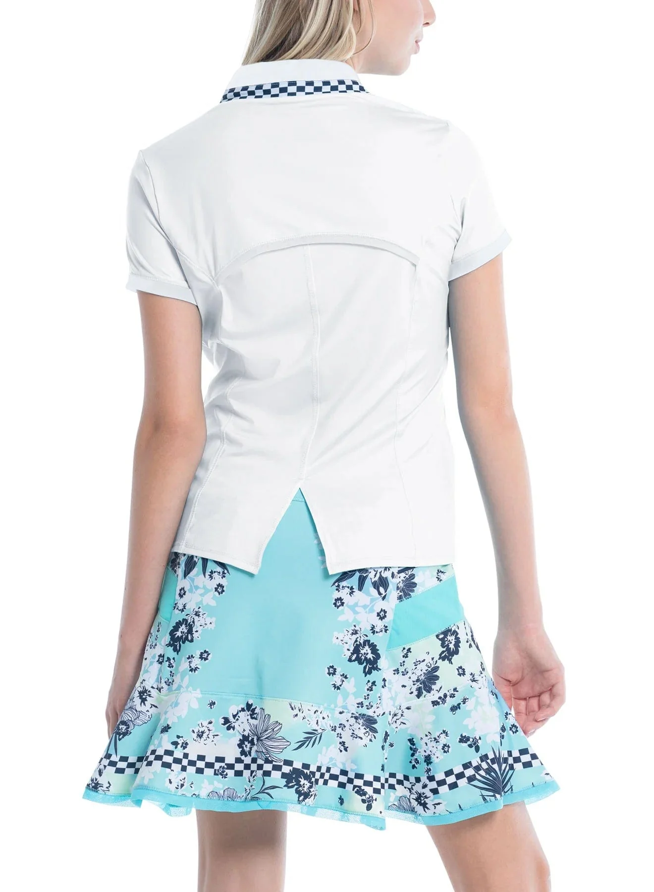 Women's Lucky In Love Geo Mod Notch Tennis Short Sleeve - Image 2