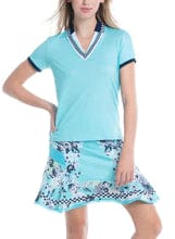 Women's Lucky In Love Geo Mod Notch Tennis Short Sleeve - Image 4