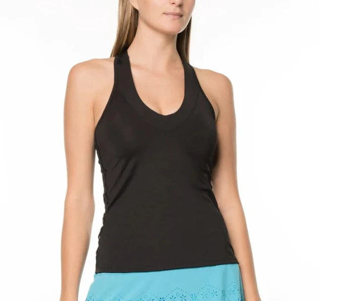 Lucky In Love Women's V-Neck Tennis Tank with Bra