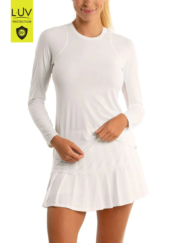 Lucky In Love Women's Breeze Long Sleeve (Fitted) Crew Tennis Tee