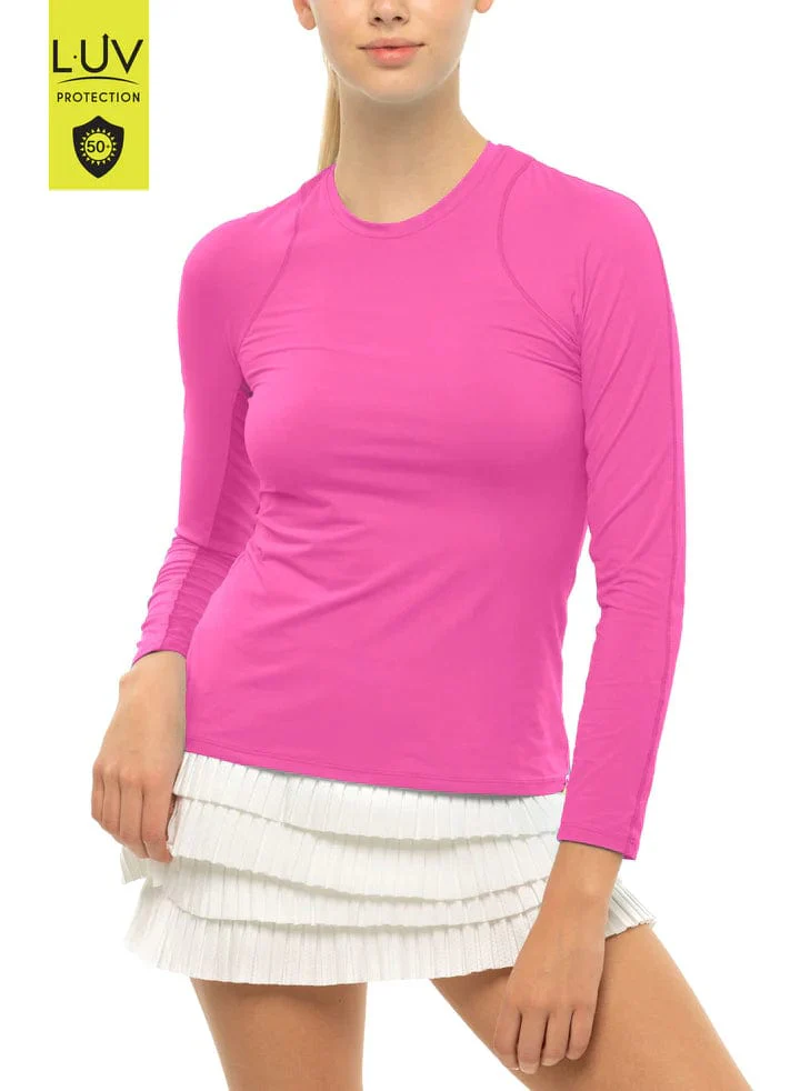 Lucky In Love Women's Breeze Long Sleeve (Fitted) Crew Tennis Tee - Image 5