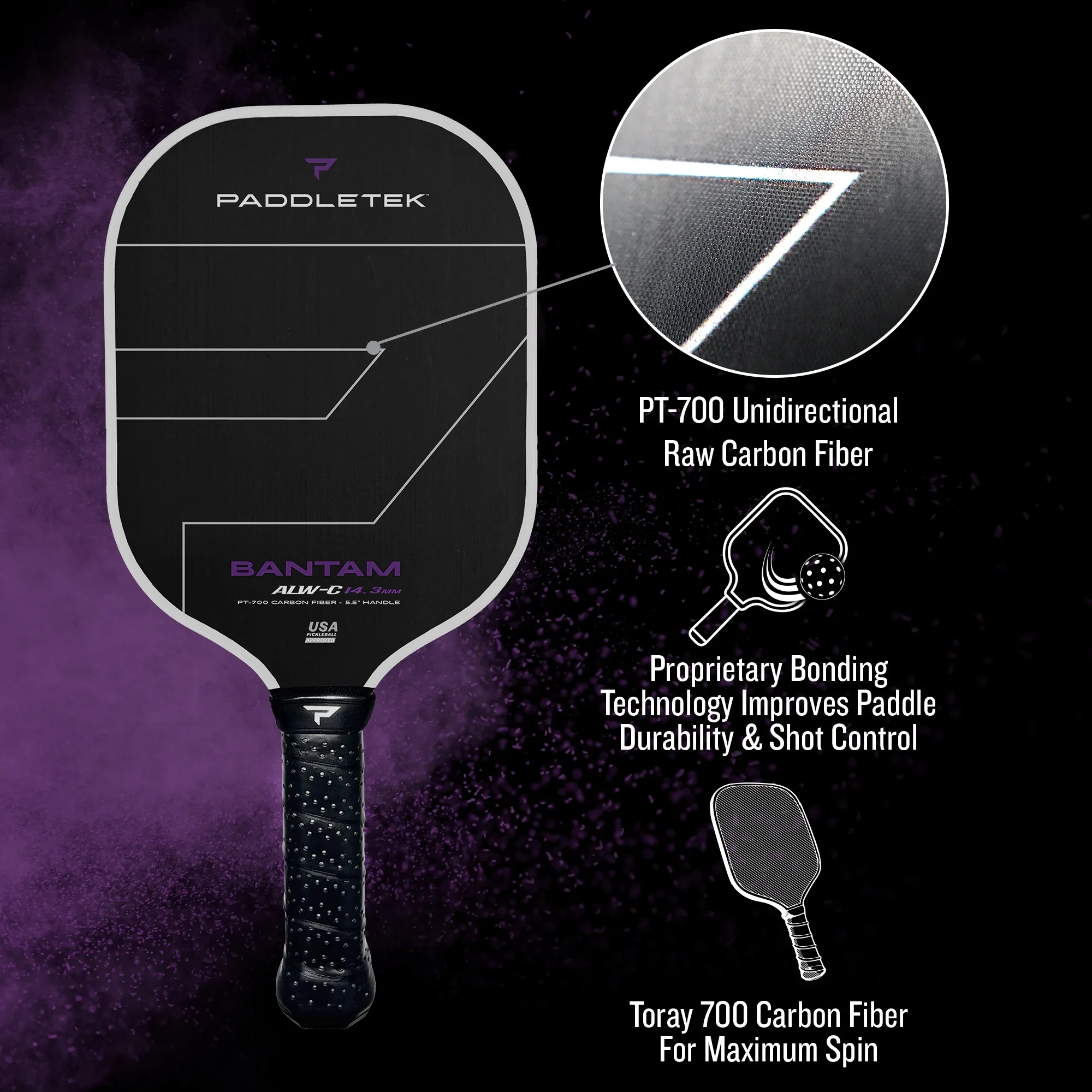 Paddletek Bantam ALW-C 14.3 Pickleball Paddle - Image 4