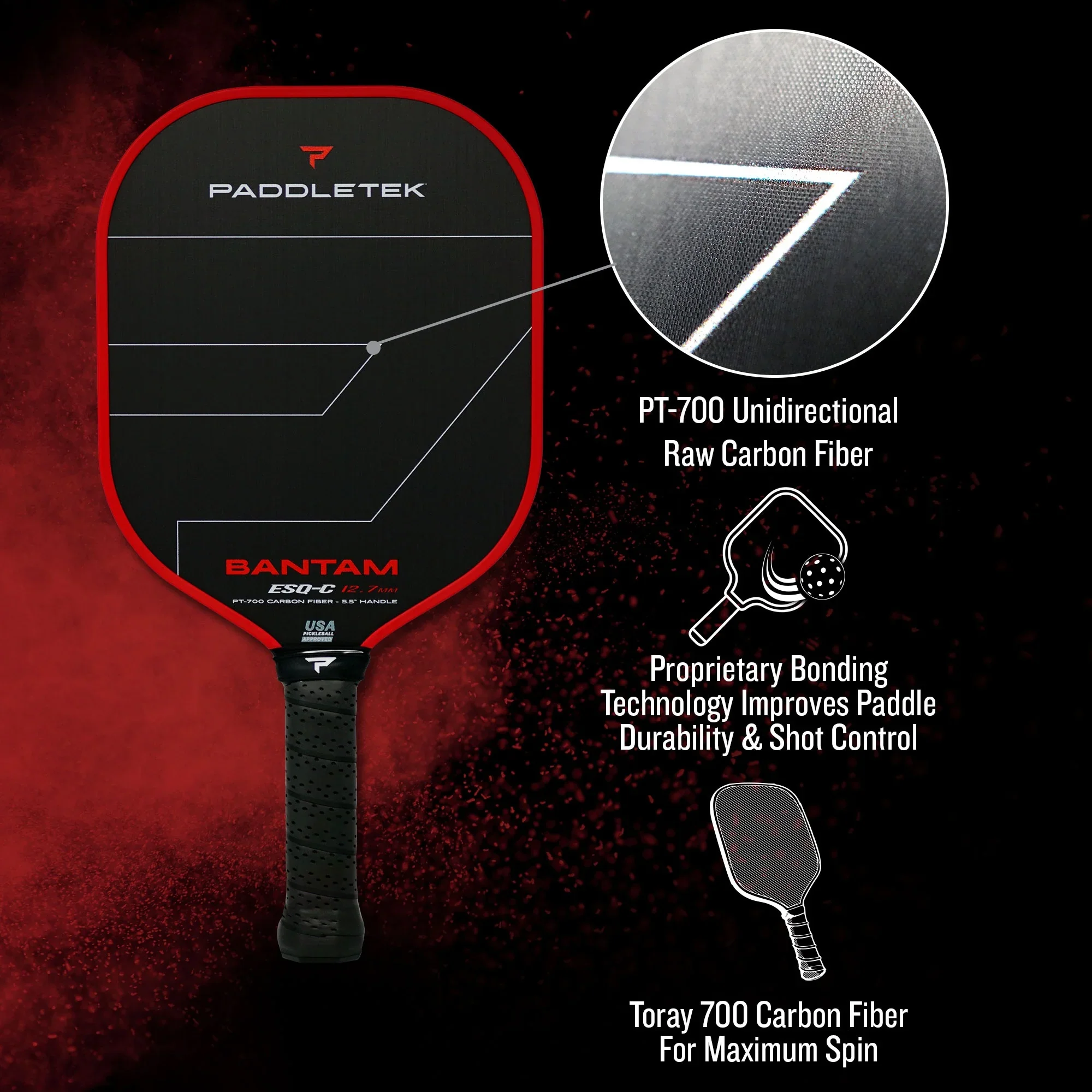 Paddletek Bantam ESQ-C 12.7 Pickleball Paddle - Image 5