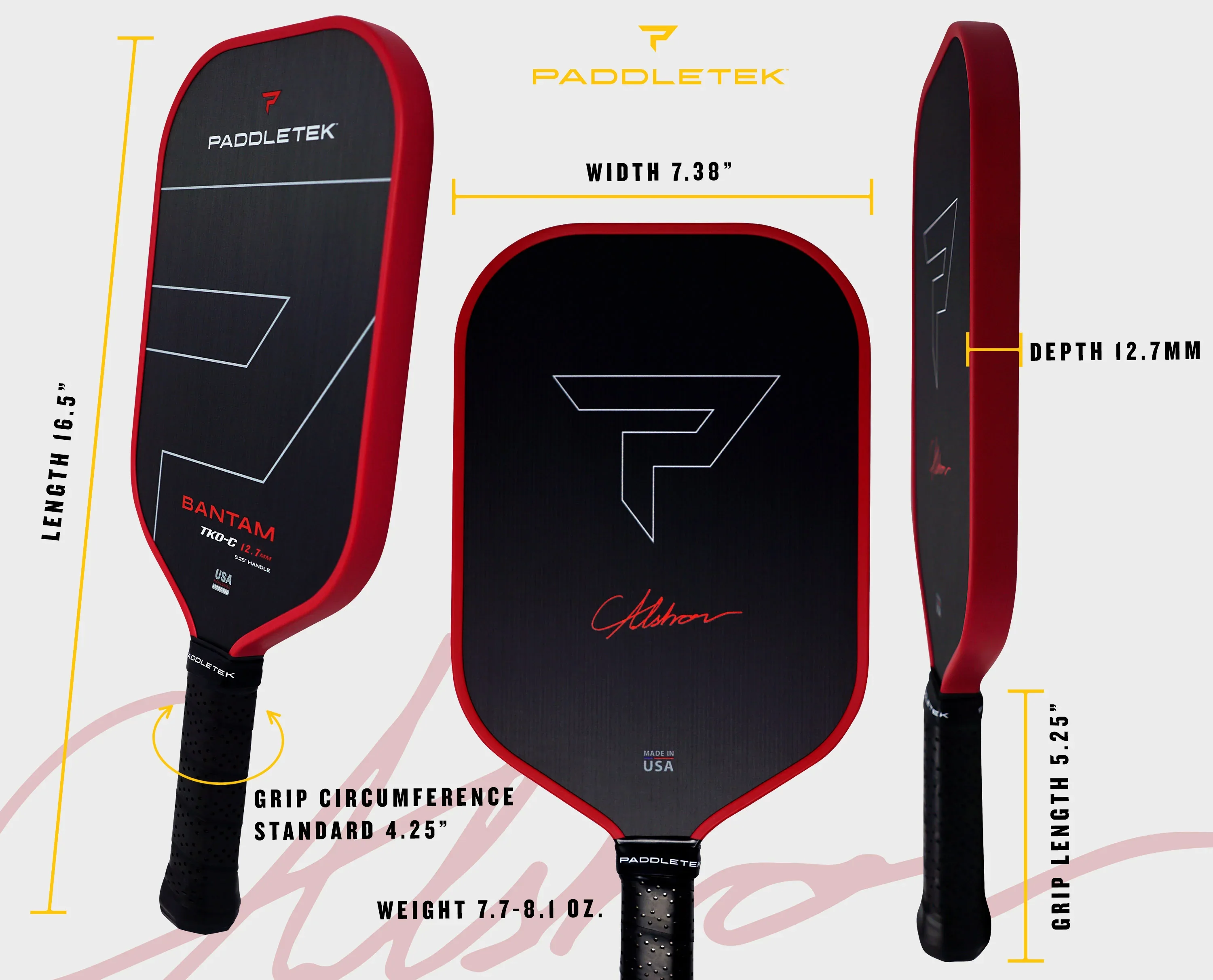 Paddletek Bantam TKO-C 12.7 Pickleball Paddle - Image 3