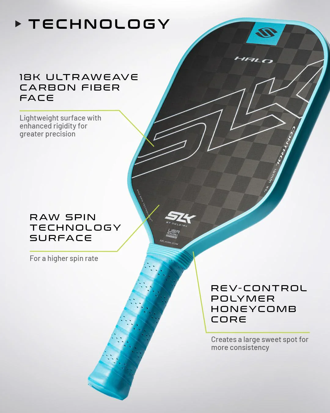 SLK Halo Control XL Pickleball Paddle - Image 5