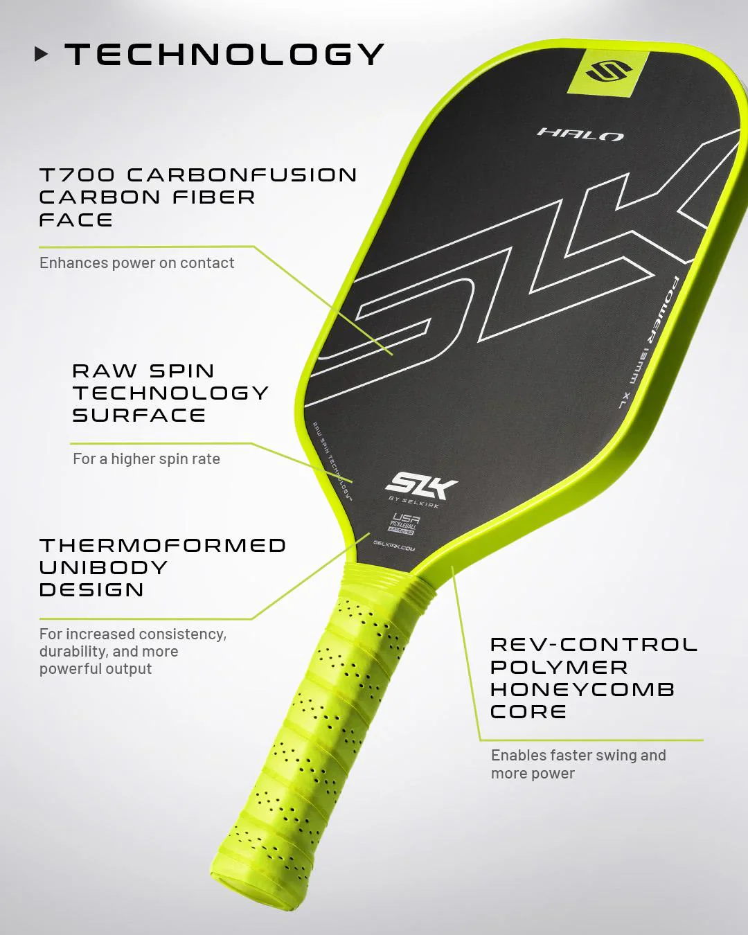 SLK Halo Power Max Pickleball Paddle - Image 4