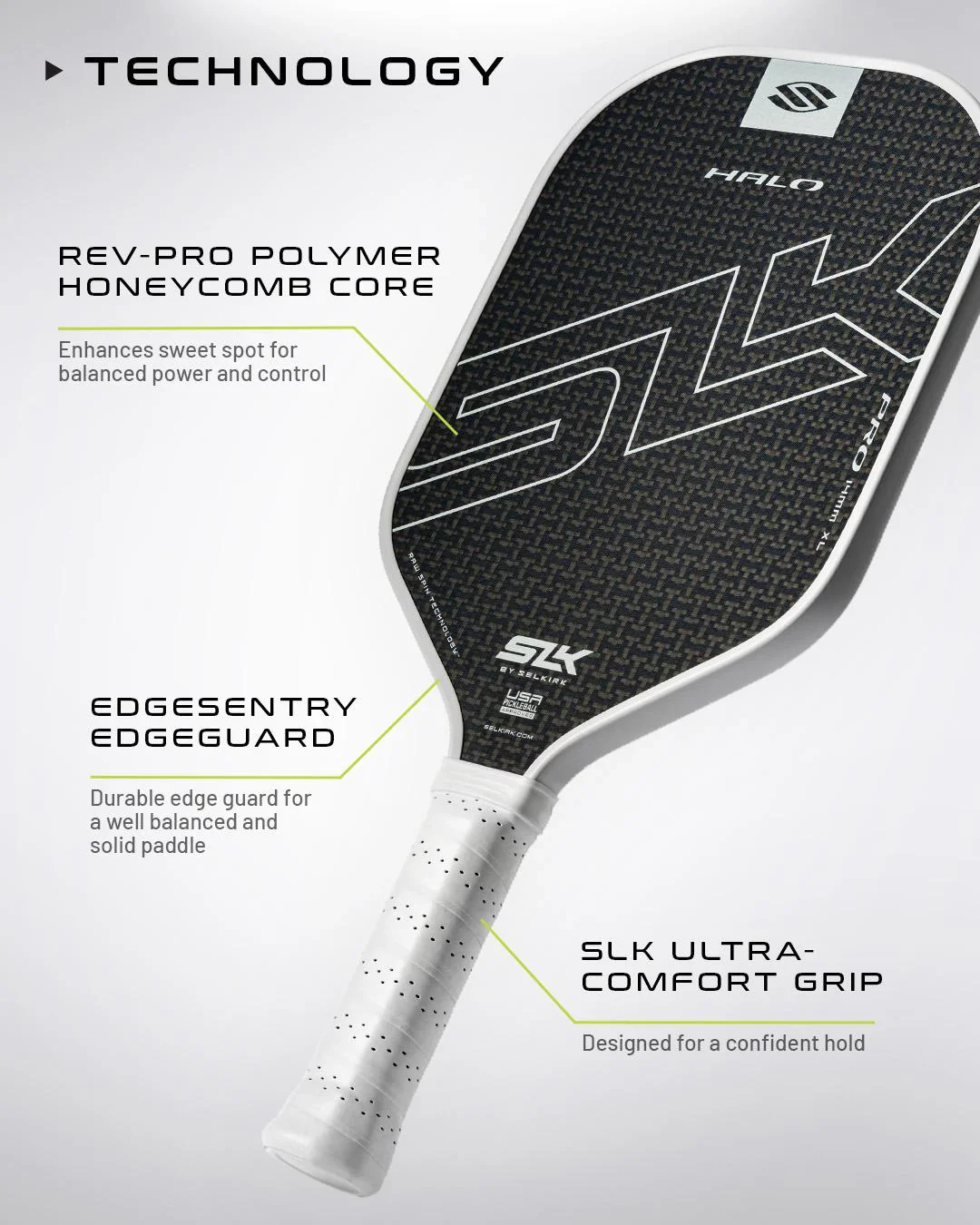 SLK Halo Pro XL Pickleball Paddle - Image 4