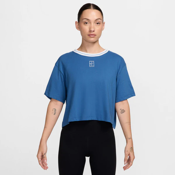 Women's Nike Court Heritage Short Sleeve Cropped Shirt